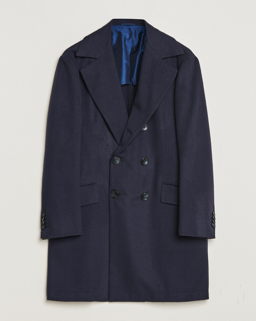 Herren | Jacken | Kiton | Double Breasted Cashmere Coat Navy