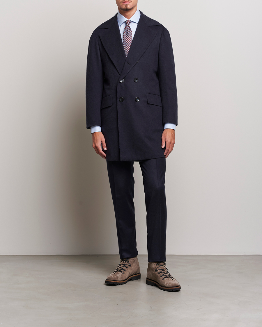 Herren | Jacken | Kiton | Double Breasted Cashmere Coat Navy