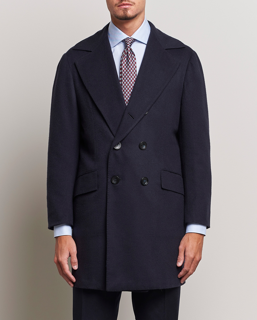 Herren | Jacken | Kiton | Double Breasted Cashmere Coat Navy
