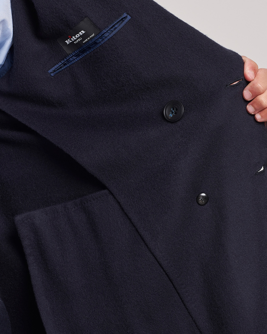 Herren | Jacken | Kiton | Double Breasted Cashmere Coat Navy