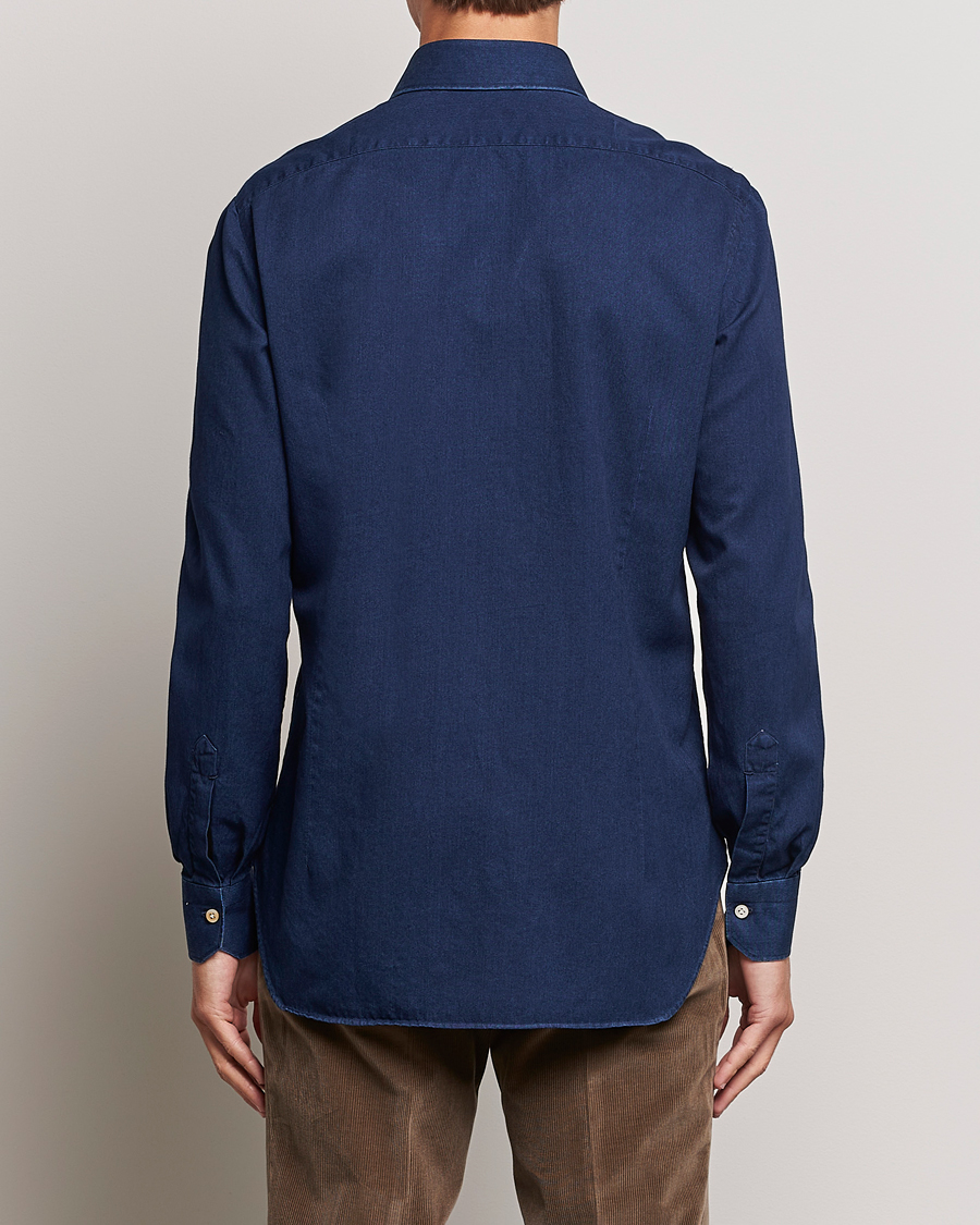 Herren | Hemden | Kiton | Slim Fit Denim Shirt Dark Blue Wash
