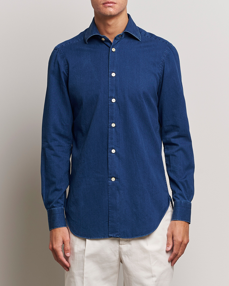 Herren |  | Kiton | Slim Fit Denim Shirt Medium Blue Wash