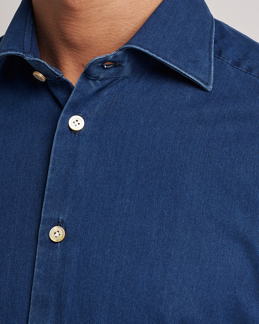 Herren | Hemden | Kiton | Slim Fit Denim Shirt Medium Blue Wash