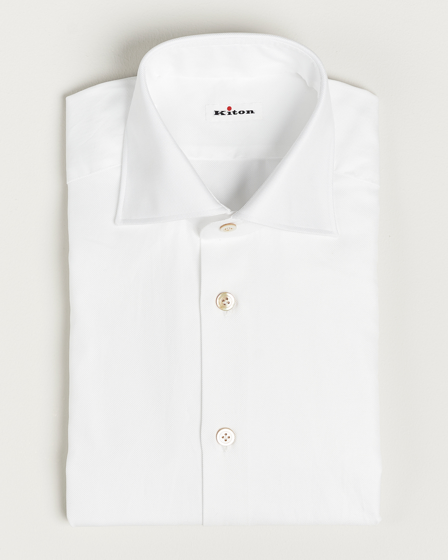 Herren | Hemden | Kiton | Slim Fit Royal Oxford Shirt White