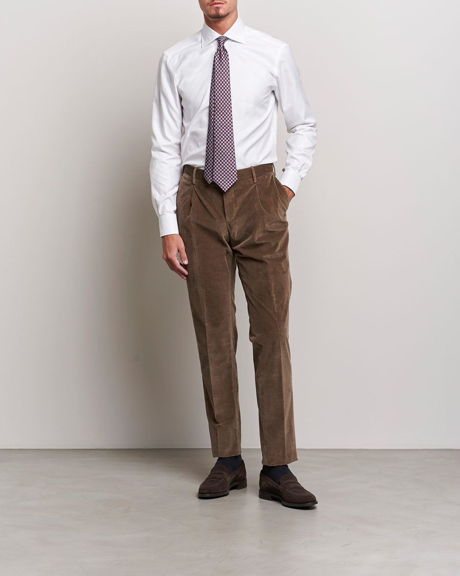 Herren | Hemden | Kiton | Slim Fit Royal Oxford Shirt White