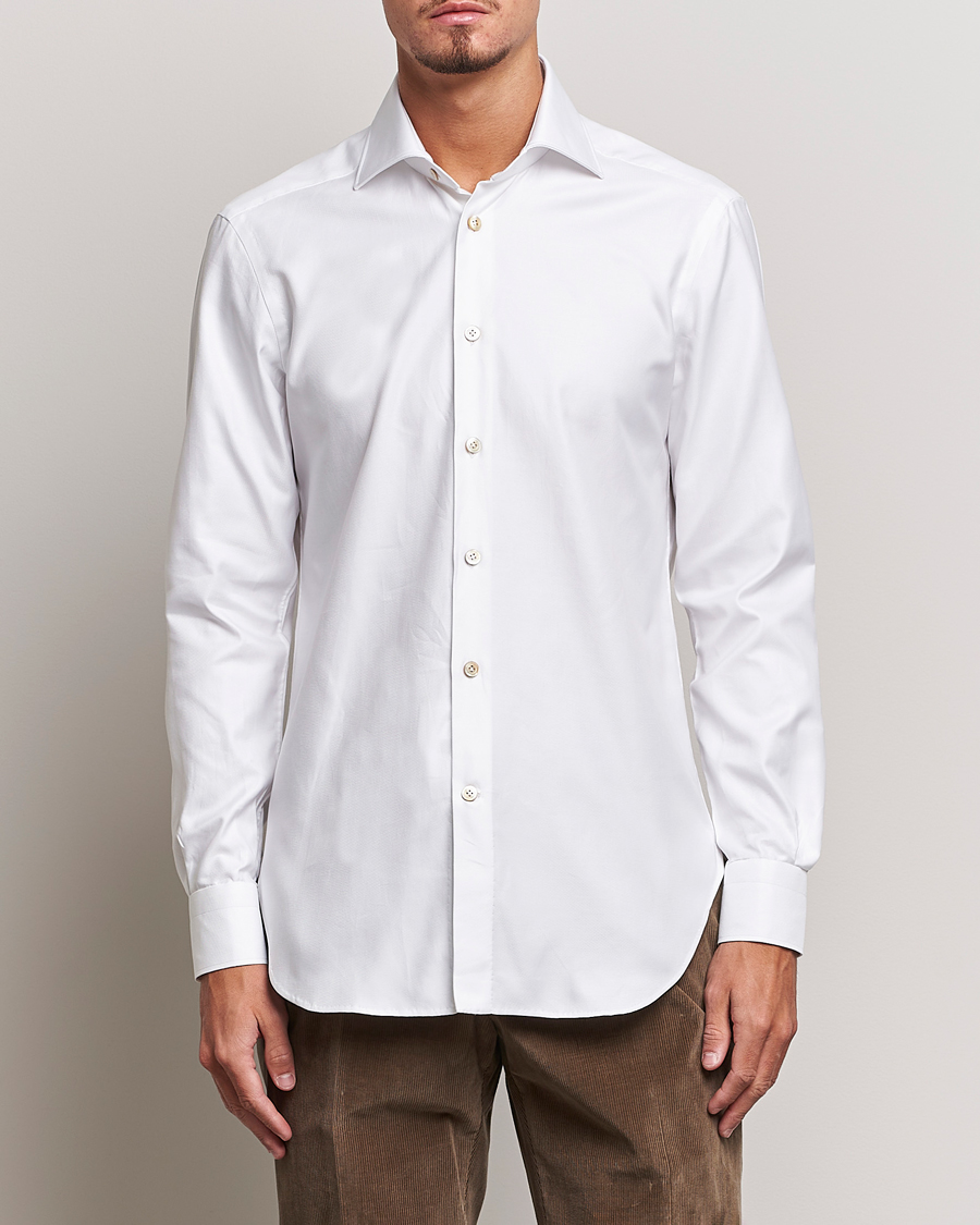 Herren | Hemden | Kiton | Slim Fit Royal Oxford Shirt White
