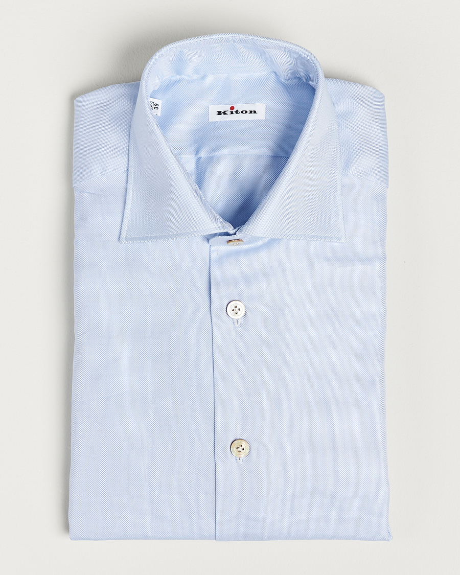 Herren | Kiton | Kiton | Slim Fit Royal Oxford Shirt Light Blue