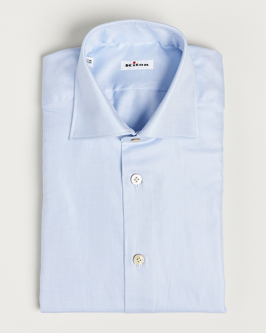 Herren | Hemden | Kiton | Slim Fit Royal Oxford Shirt Light Blue