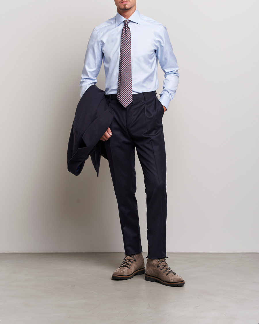 Herren | Hemden | Kiton | Slim Fit Royal Oxford Shirt Light Blue