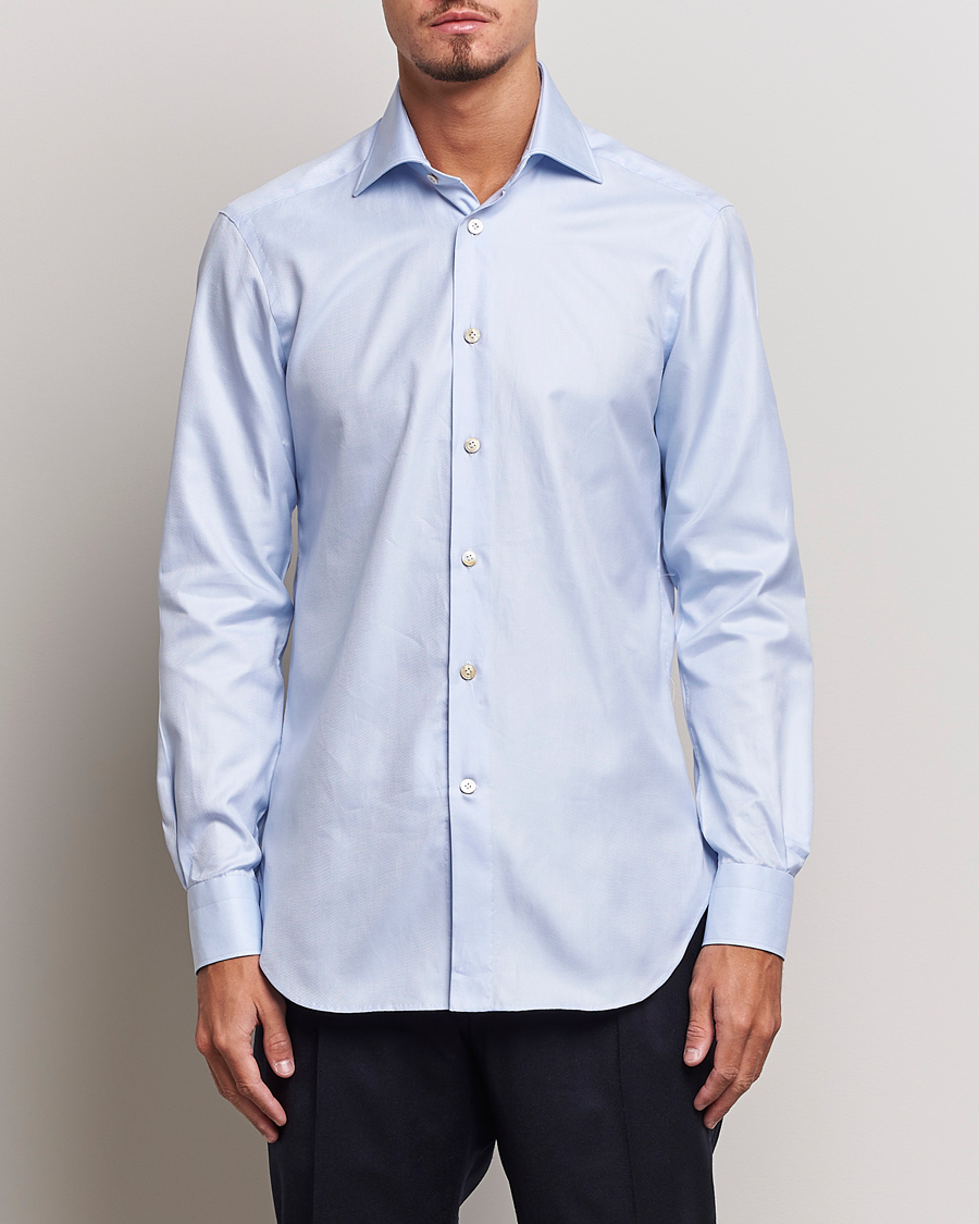 Herren | Quiet Luxury | Kiton | Slim Fit Royal Oxford Shirt Light Blue