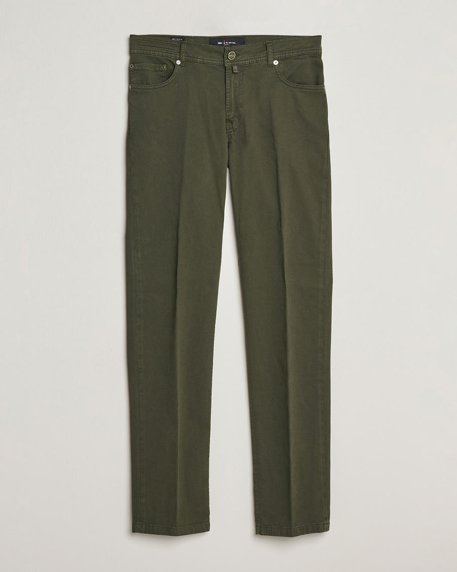 Herren | Kiton | Kiton | Slim Fit Cashmere/Cotton 5-Pocket Pants Dark Green