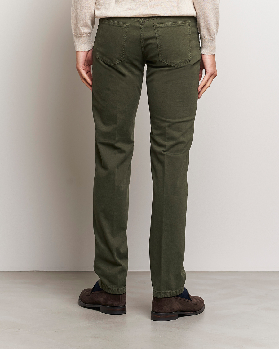 Herren | Hosen | Kiton | Slim Fit Cashmere/Cotton 5-Pocket Pants Dark Green