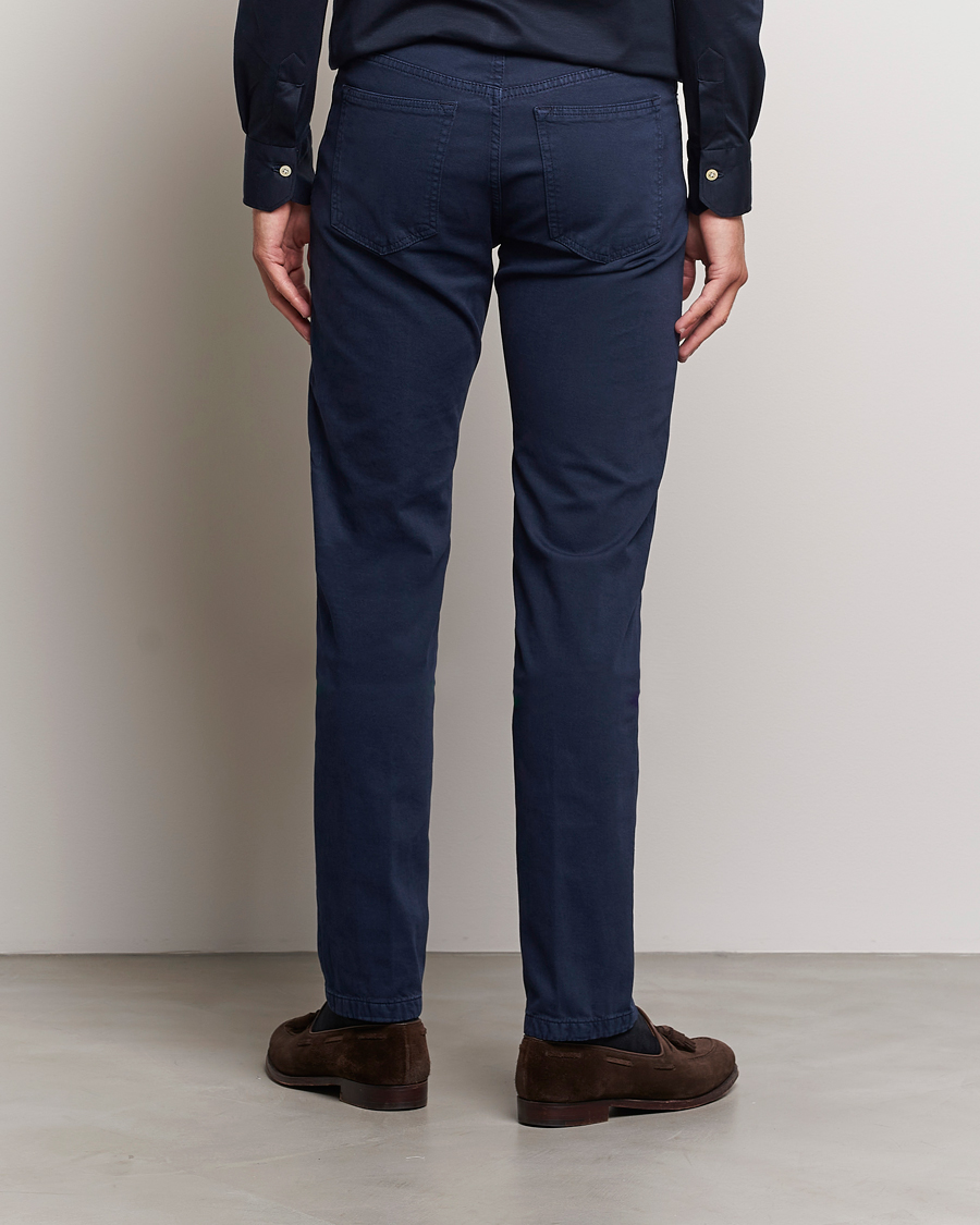 Herren | Hosen | Kiton | Slim Fit Cashmere/Cotton 5-Pocket Pants Navy