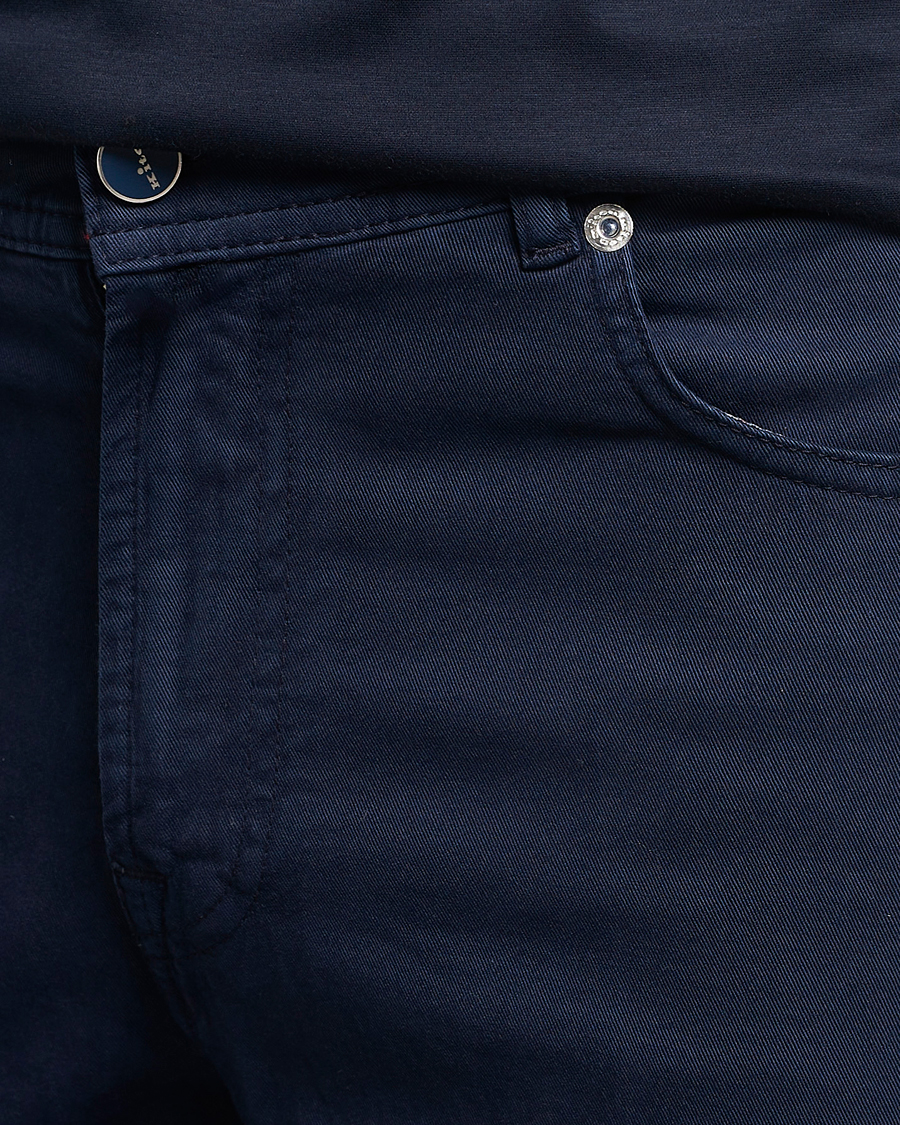 Herren | Hosen | Kiton | Slim Fit Cashmere/Cotton 5-Pocket Pants Navy