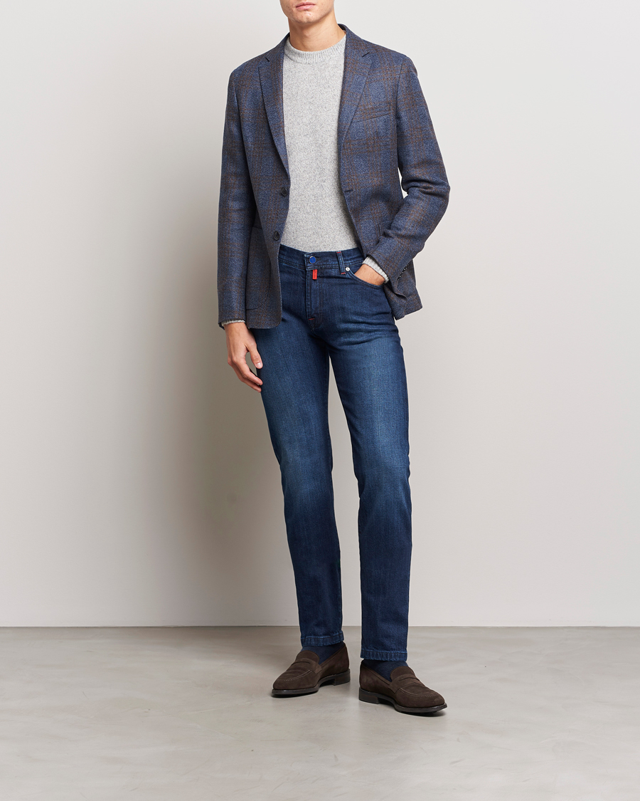 Herren | Jeans | Kiton | Slim Fit Stretch Jeans Medium Blue Wash