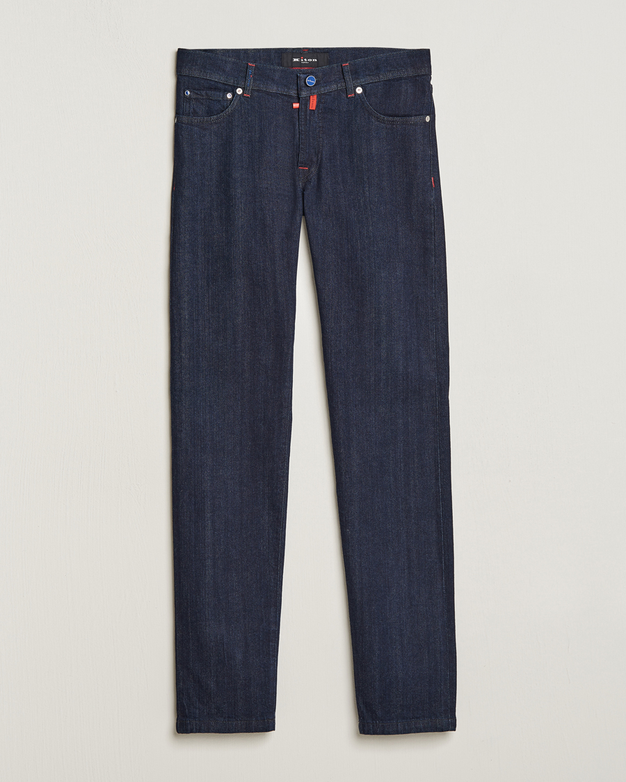 Herren | Jeans | Kiton | Slim Fit Stretch Jeans Dark Blue Wash