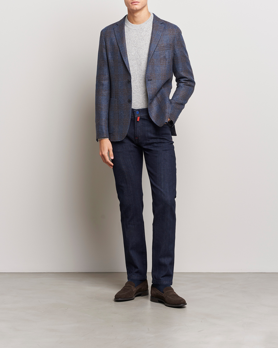 Herren | Jeans | Kiton | Slim Fit Stretch Jeans Dark Blue Wash