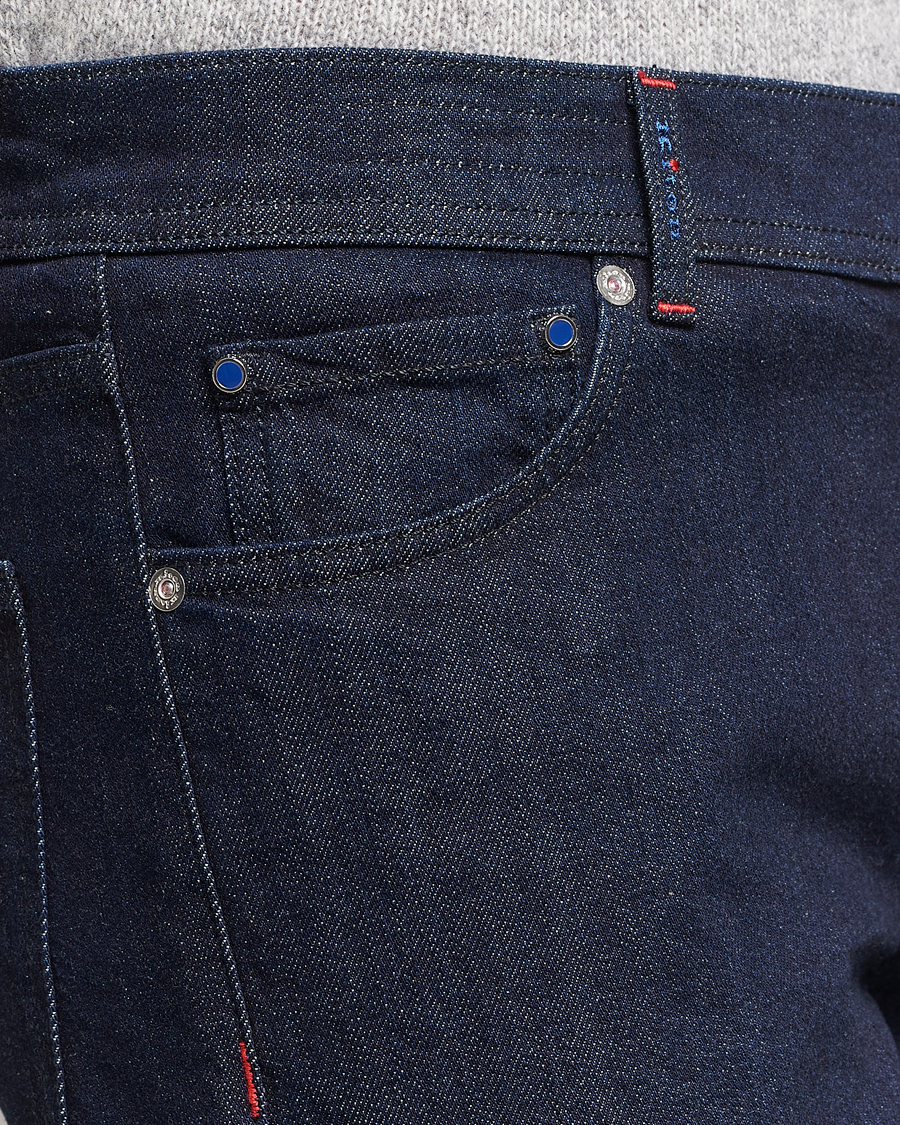 Herren | Jeans | Kiton | Slim Fit Stretch Jeans Dark Blue Wash