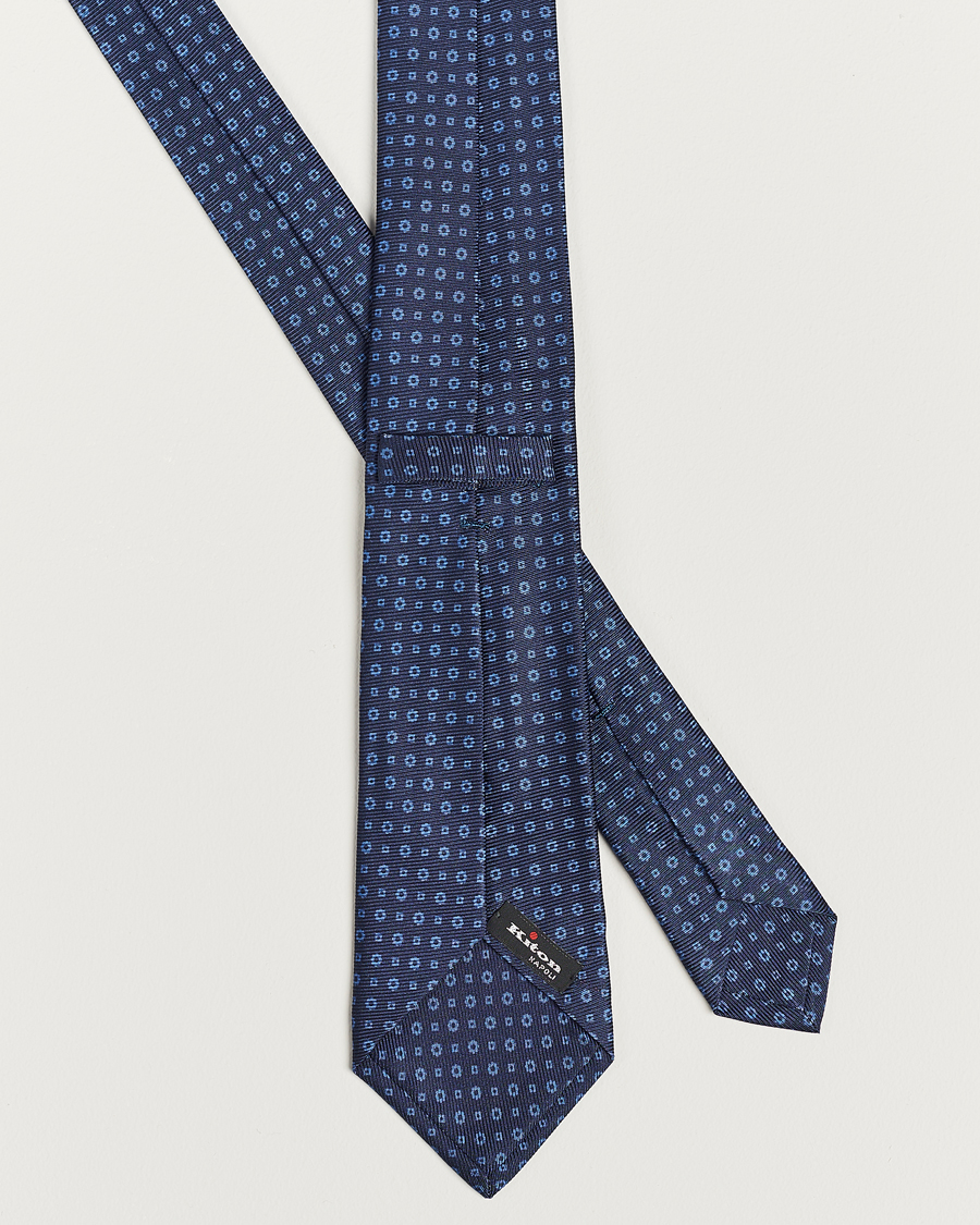 Herren | Krawatten | Kiton | Micro Dot Silk Tie Navy