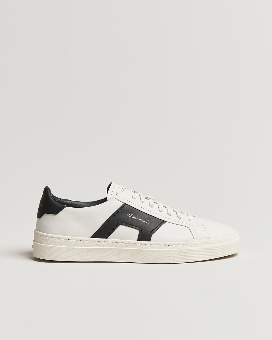 Herren | Santoni | Santoni | Double Buckle Sneakers White/Black