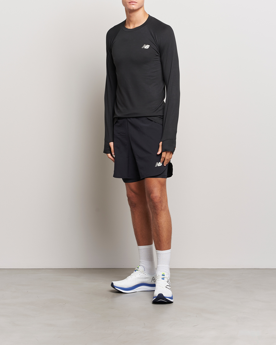Herren | T-Shirts | New Balance | Running Q Speed Jacquard Long Sleeve T-Shirt Black