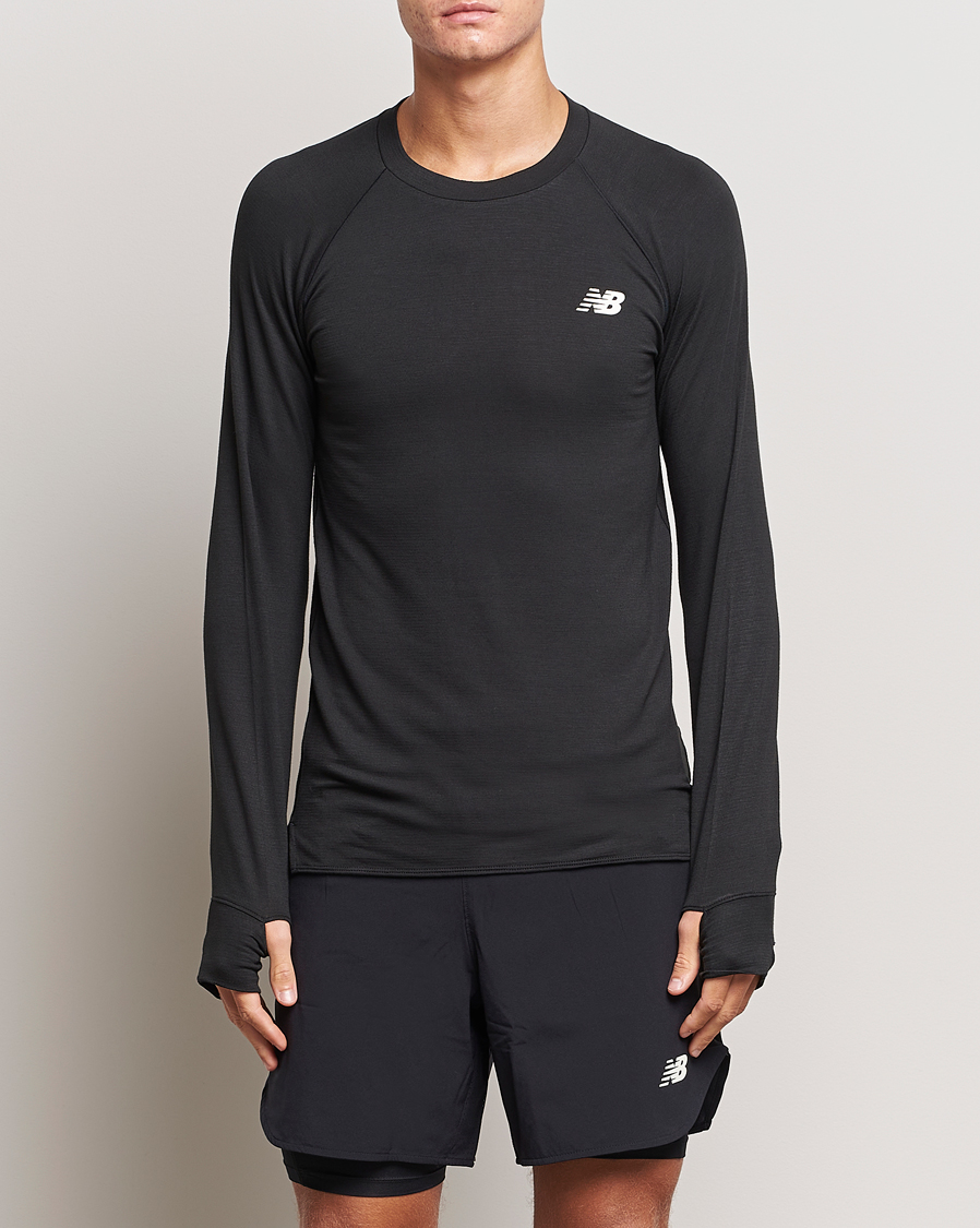 Herren | Langarm T-Shirt | New Balance | Running Q Speed Jacquard Long Sleeve T-Shirt Black