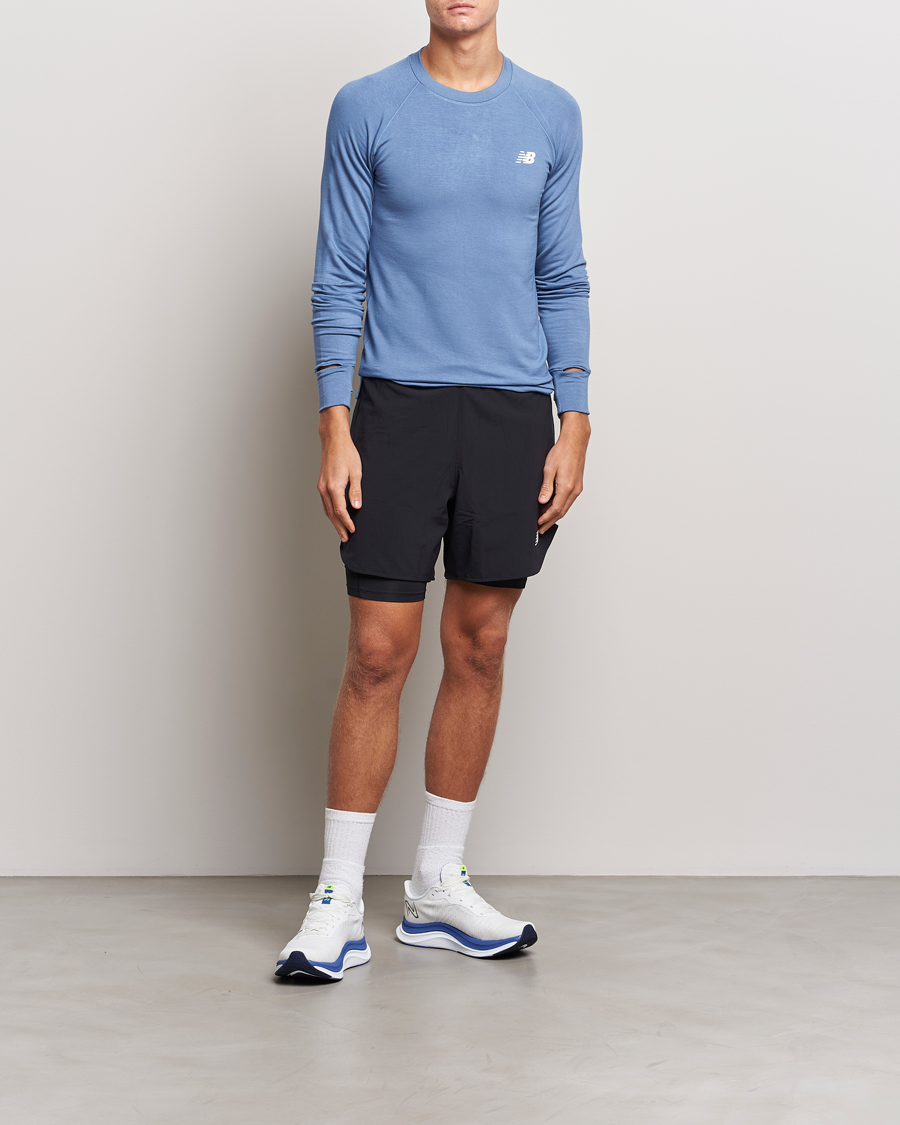 Herren | T-Shirts | New Balance | Running Q Speed Jacquard Long Sleeve T-Shirt Mercury Blue