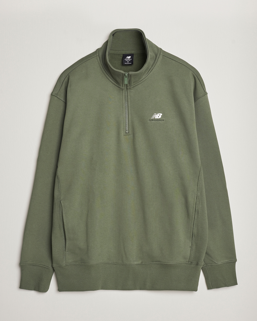 Herren | Pullover | New Balance | Athletics Terry 1/4 Zip Deep Olive Green