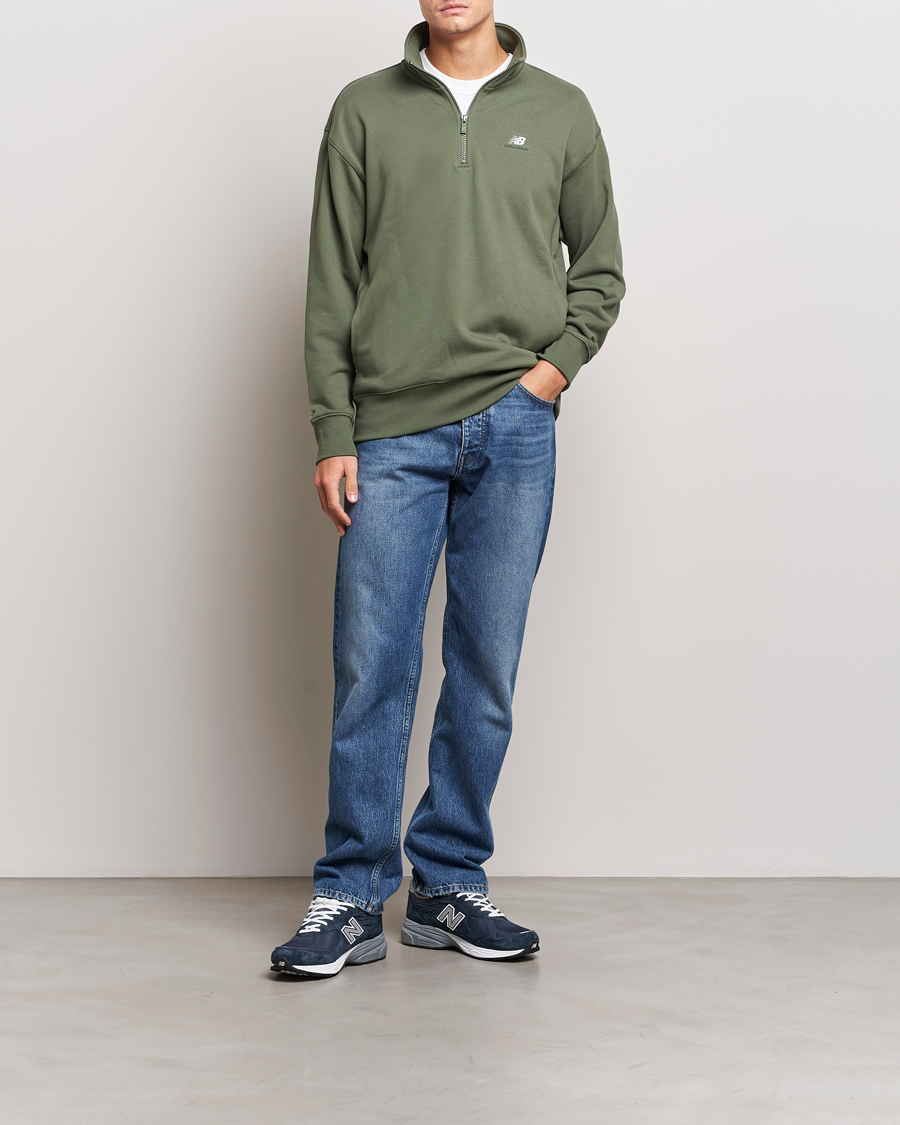 Herren | Pullover | New Balance | Athletics Terry 1/4 Zip Deep Olive Green