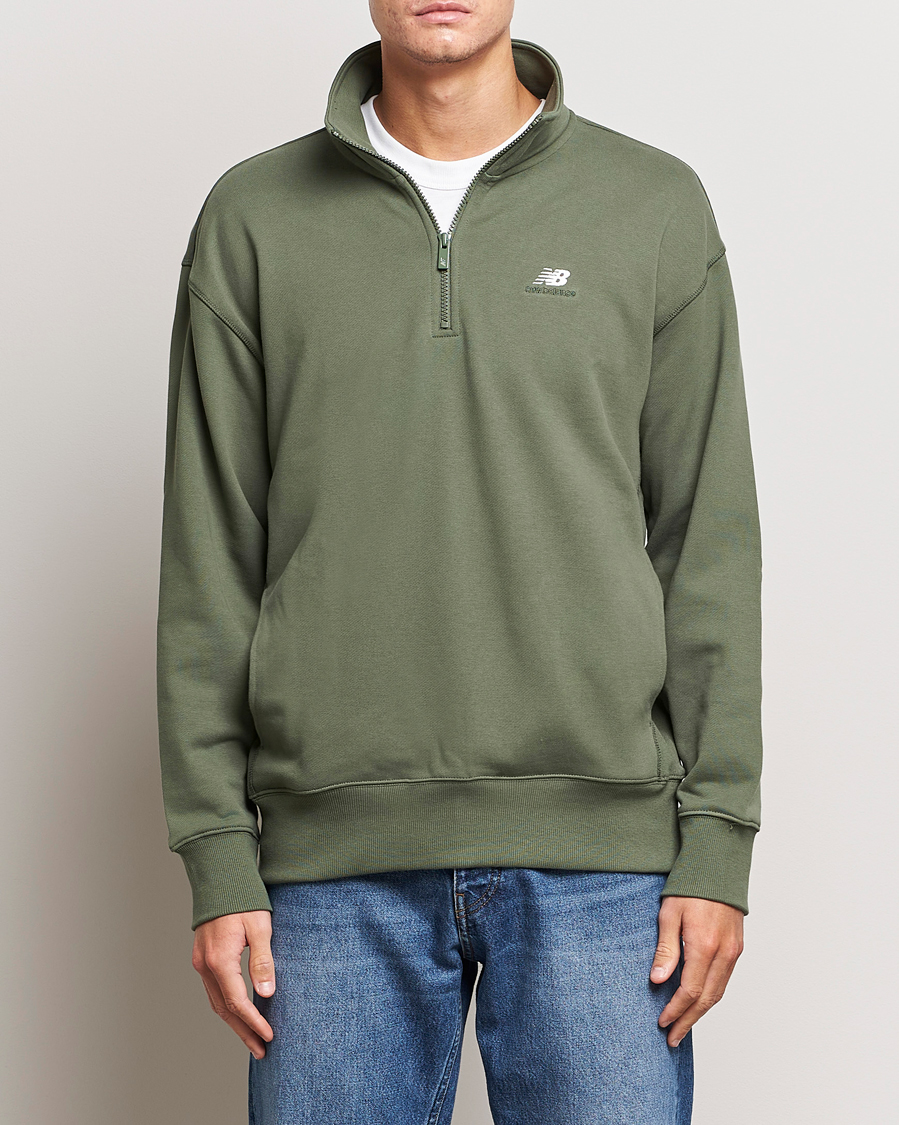 Herren | Pullover | New Balance | Athletics Terry 1/4 Zip Deep Olive Green