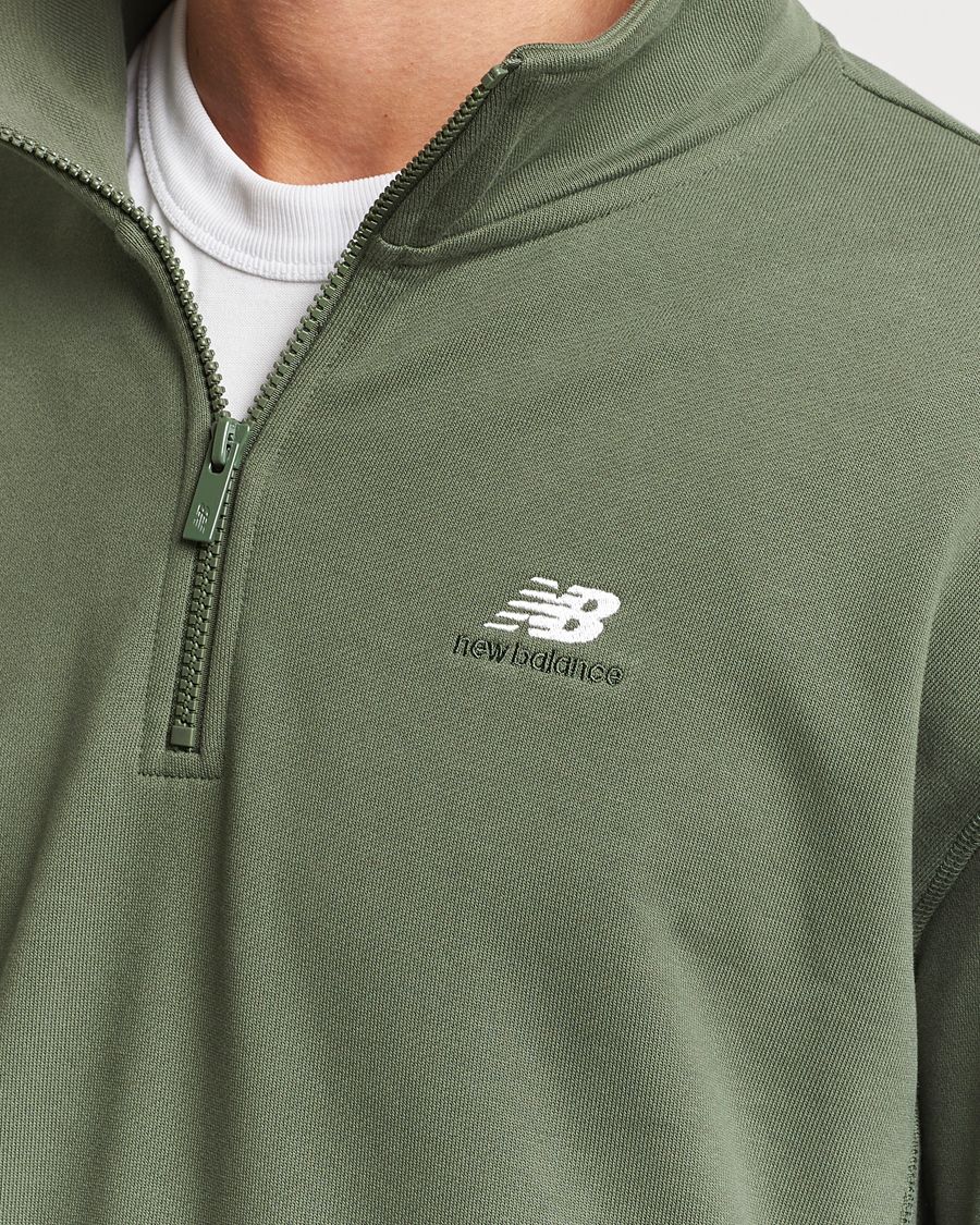 Herren | Pullover | New Balance | Athletics Terry 1/4 Zip Deep Olive Green