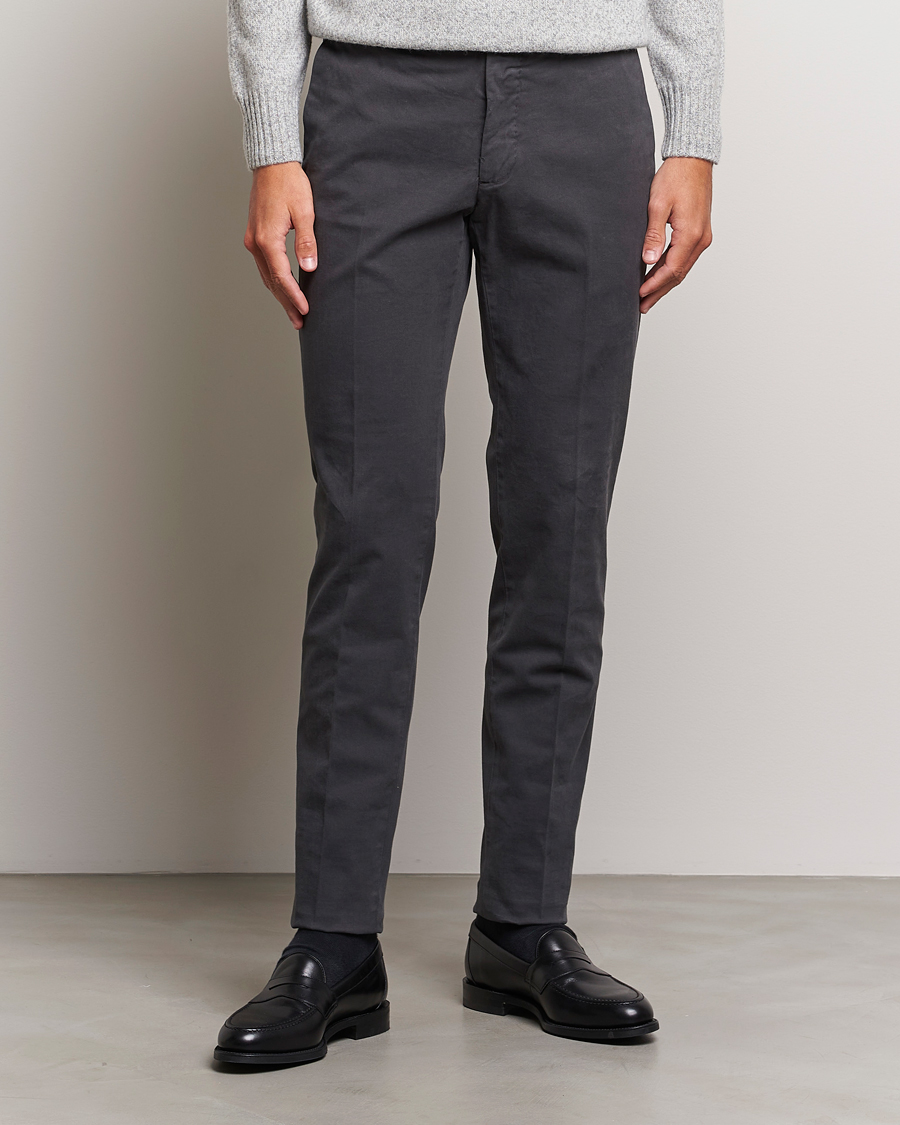 Herren | | Incotex | Slim Fit Cotton Stretch Chinos Dark Grey