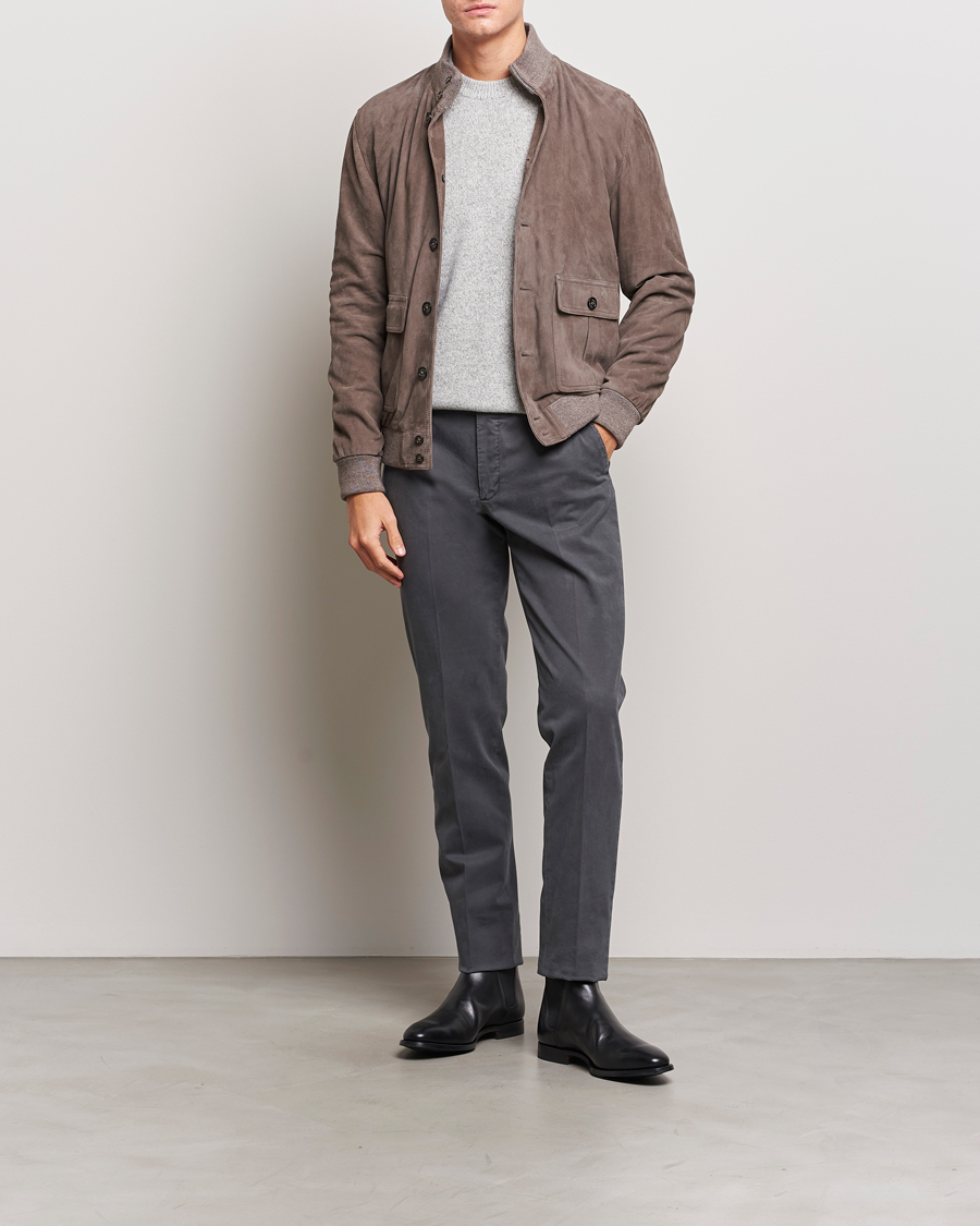 Herren | Hosen | Incotex | Regular Fit Cotton Chinos Dark Grey