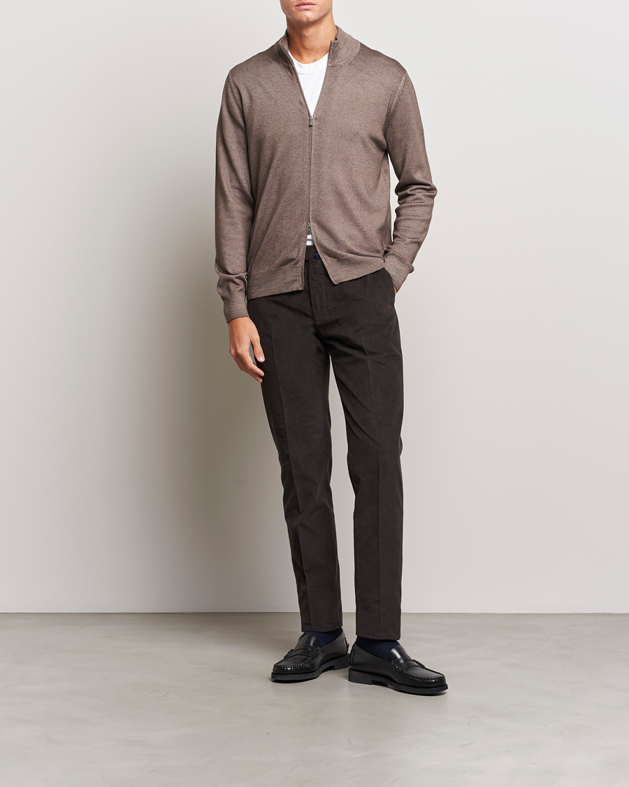 Herren | Hosen | Incotex | Slim Fit Soft Corduroy Trousers Dark Brown