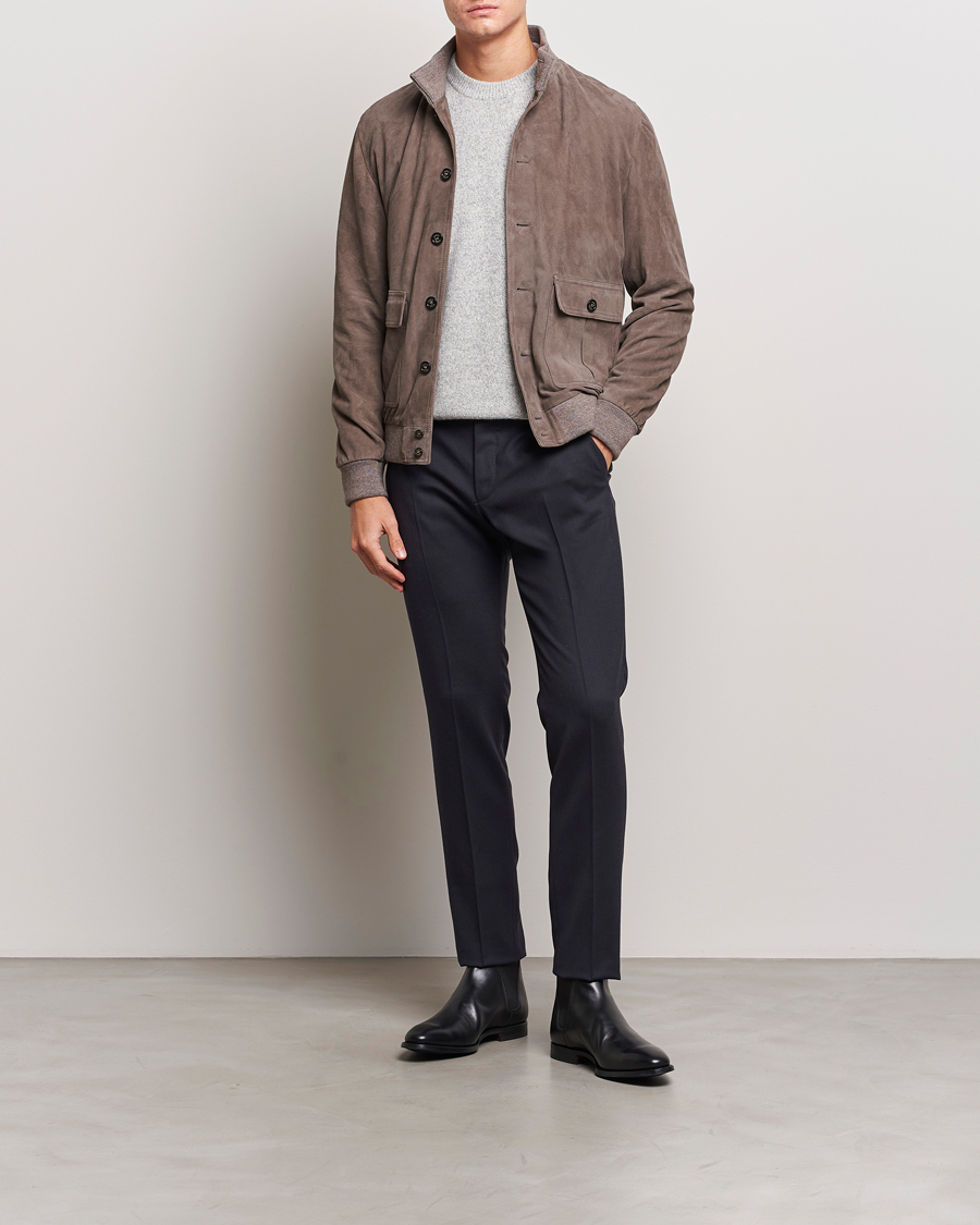 Herren | Hosen | Incotex | Slim Fit Washable Flannel Trousers Navy