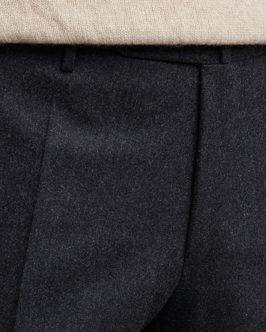 Herren | Hosen | Incotex | Slim Fit Carded Flannel Trousers Dark Grey