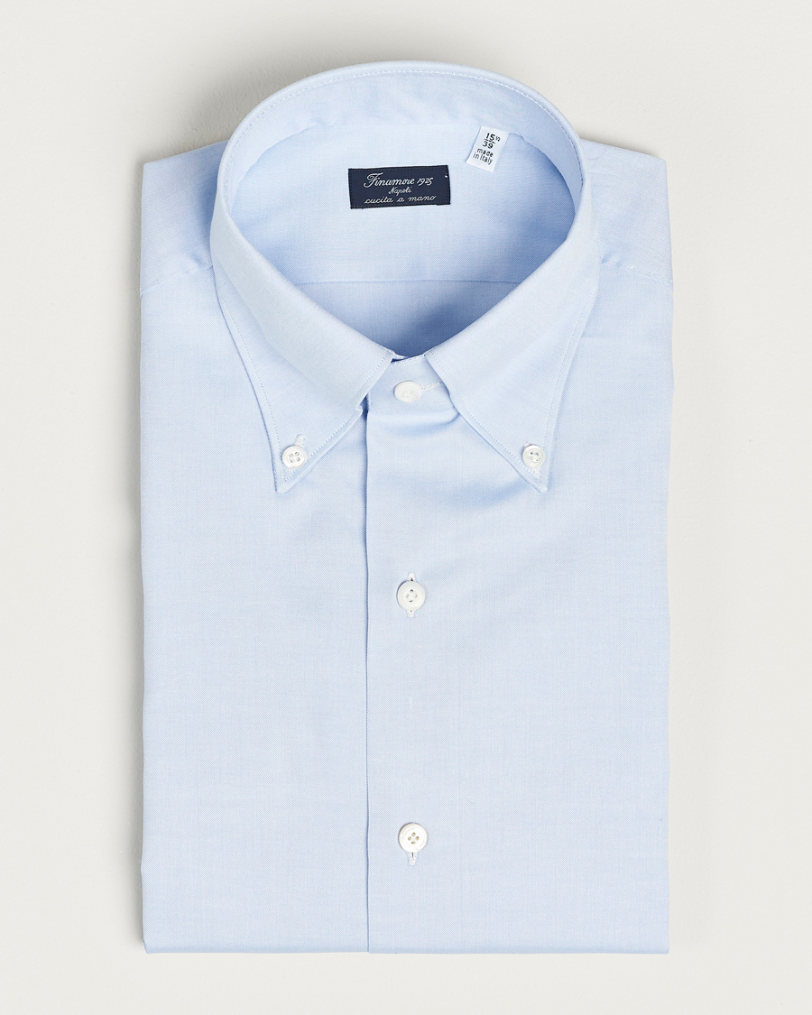Herren |  | Finamore Napoli | Milano Slim Oxford Button Down Shirt Light Blue