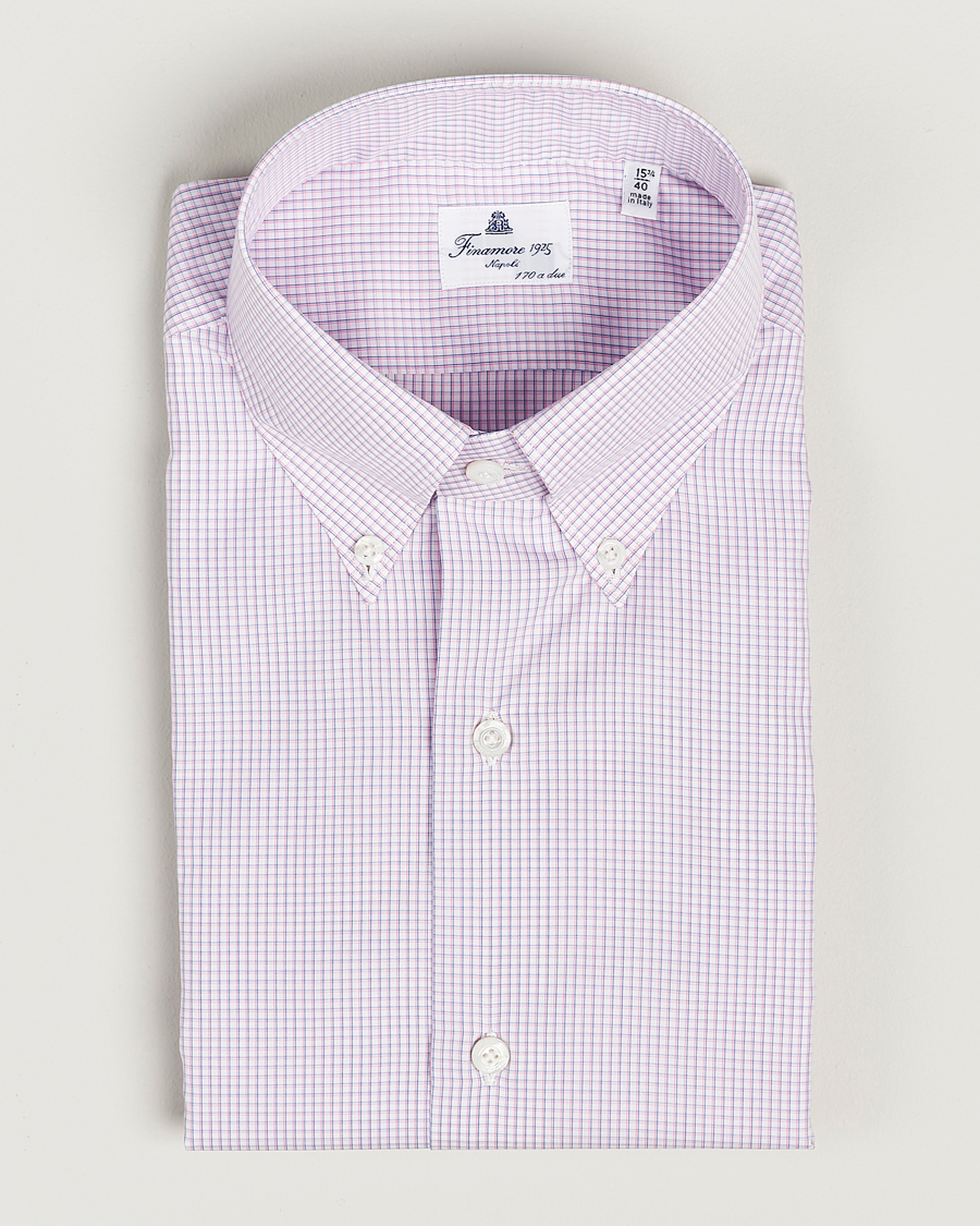Herren | Hemden | Finamore Napoli | Milano Slim Giza 170 Button Down Shirt Pink