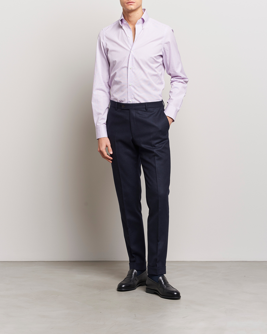 Herren | Hemden | Finamore Napoli | Milano Slim Giza 170 Button Down Shirt Pink