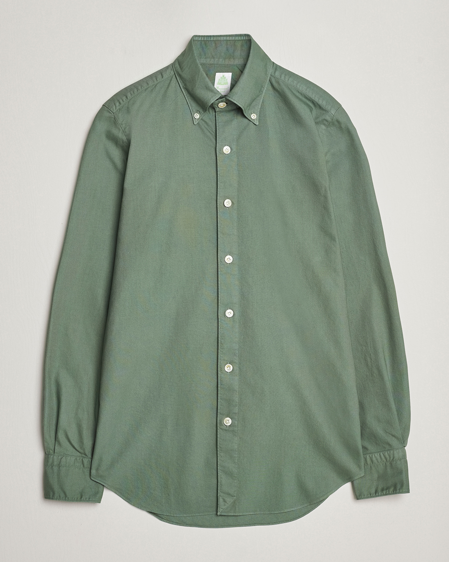 Herren | Hemden | Finamore Napoli | Tokyo Slim Oxford Button Down Shirt Olive