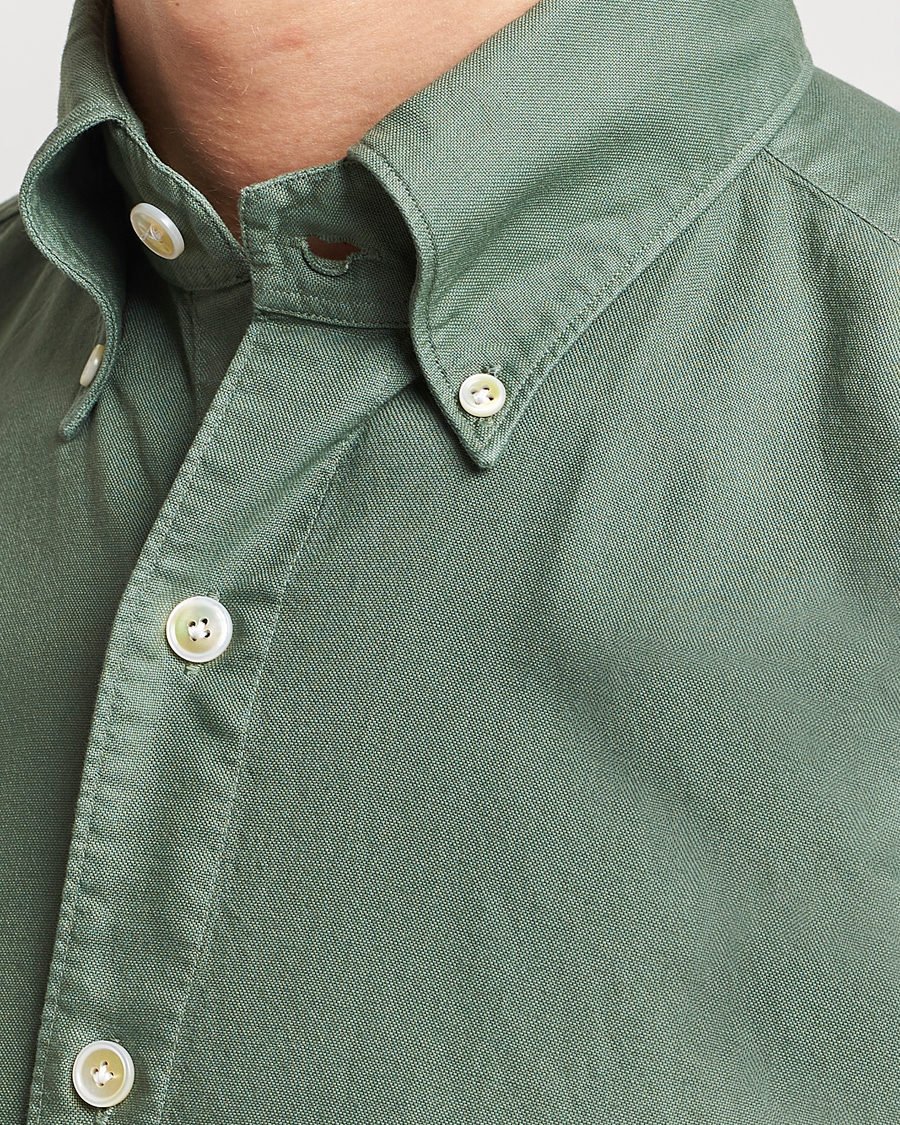 Herren | Hemden | Finamore Napoli | Tokyo Slim Oxford Button Down Shirt Olive