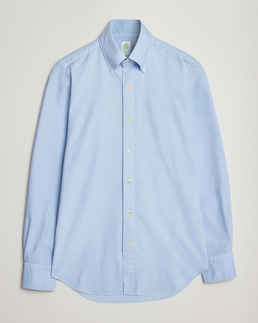 Herren | Freizeithemden | Finamore Napoli | Tokyo Slim Oxford Button Down Shirt Light Blue