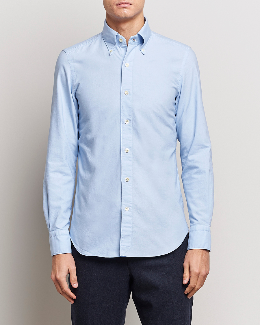 Herren |  | Finamore Napoli | Tokyo Slim Oxford Button Down Shirt Light Blue