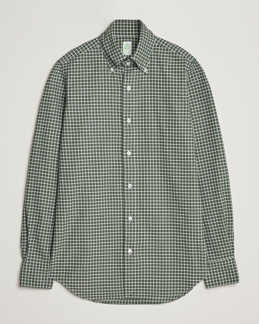 Herren | Hemden | Finamore Napoli | Tokyo Slim Oxford Button Down Shirt Green Check