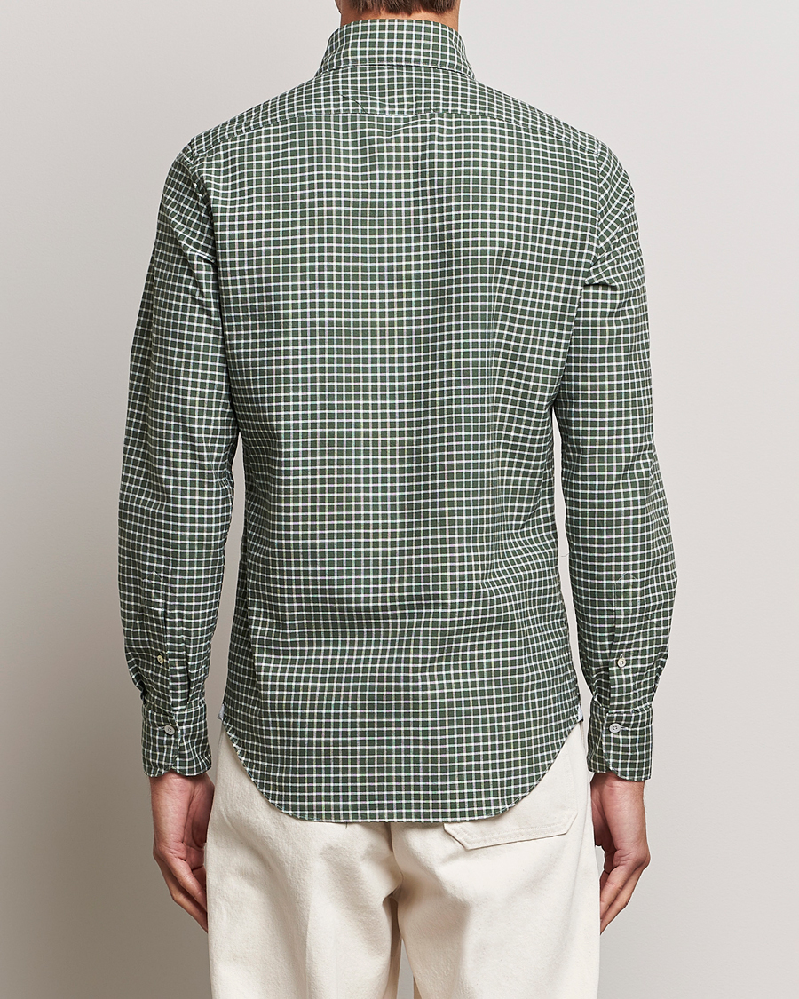 Herren | Hemden | Finamore Napoli | Tokyo Slim Oxford Button Down Shirt Green Check