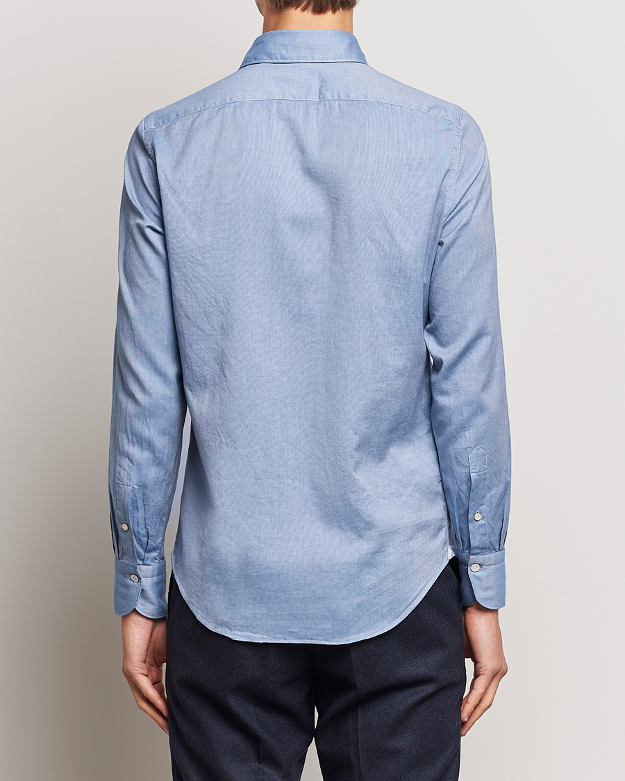 Herren | Hemden | Finamore Napoli | Tokyo Slim Flannel Shirt Light Blue