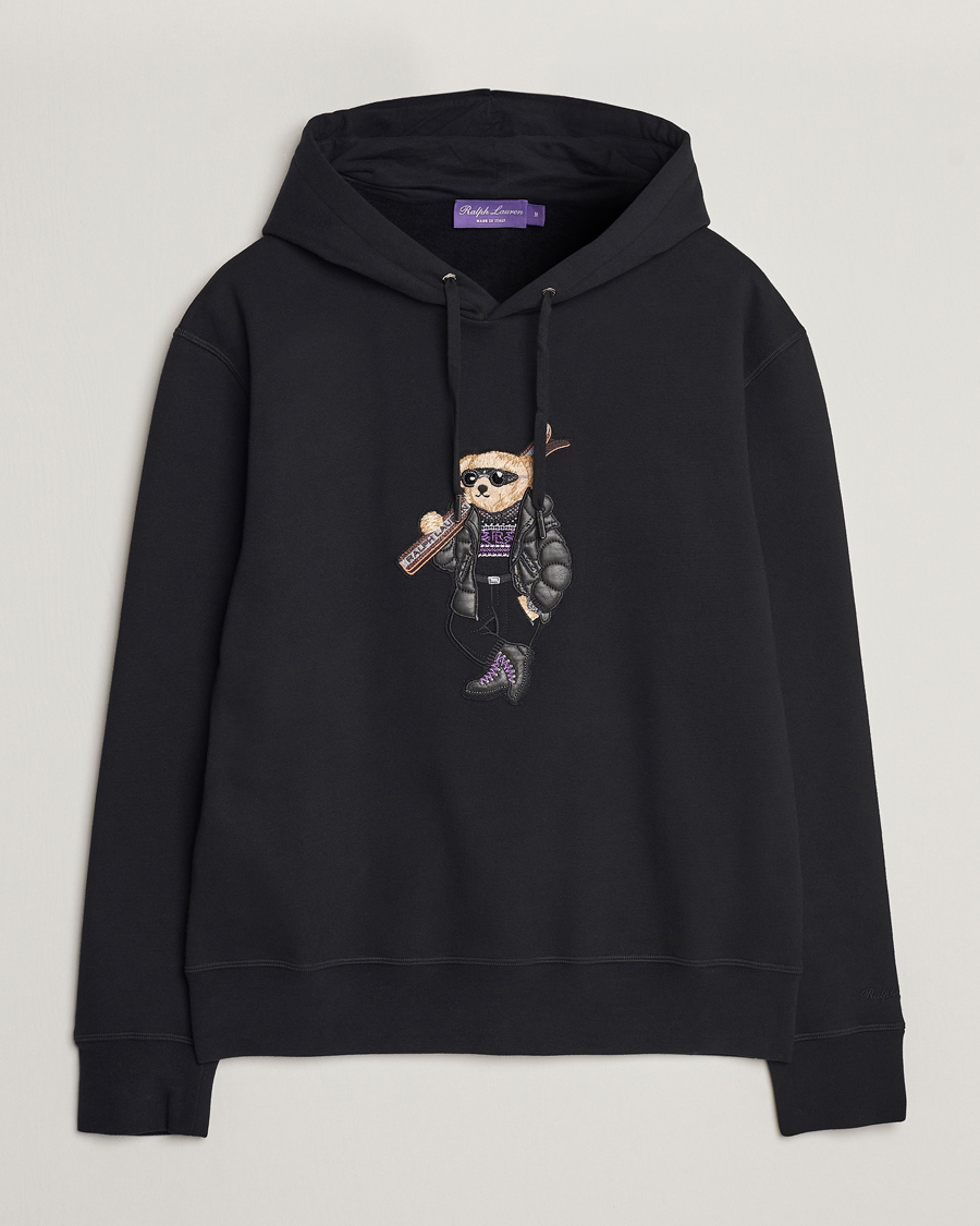 Herren | Pullover | Ralph Lauren Purple Label | Luxury Fleece Bear Hoodie Black