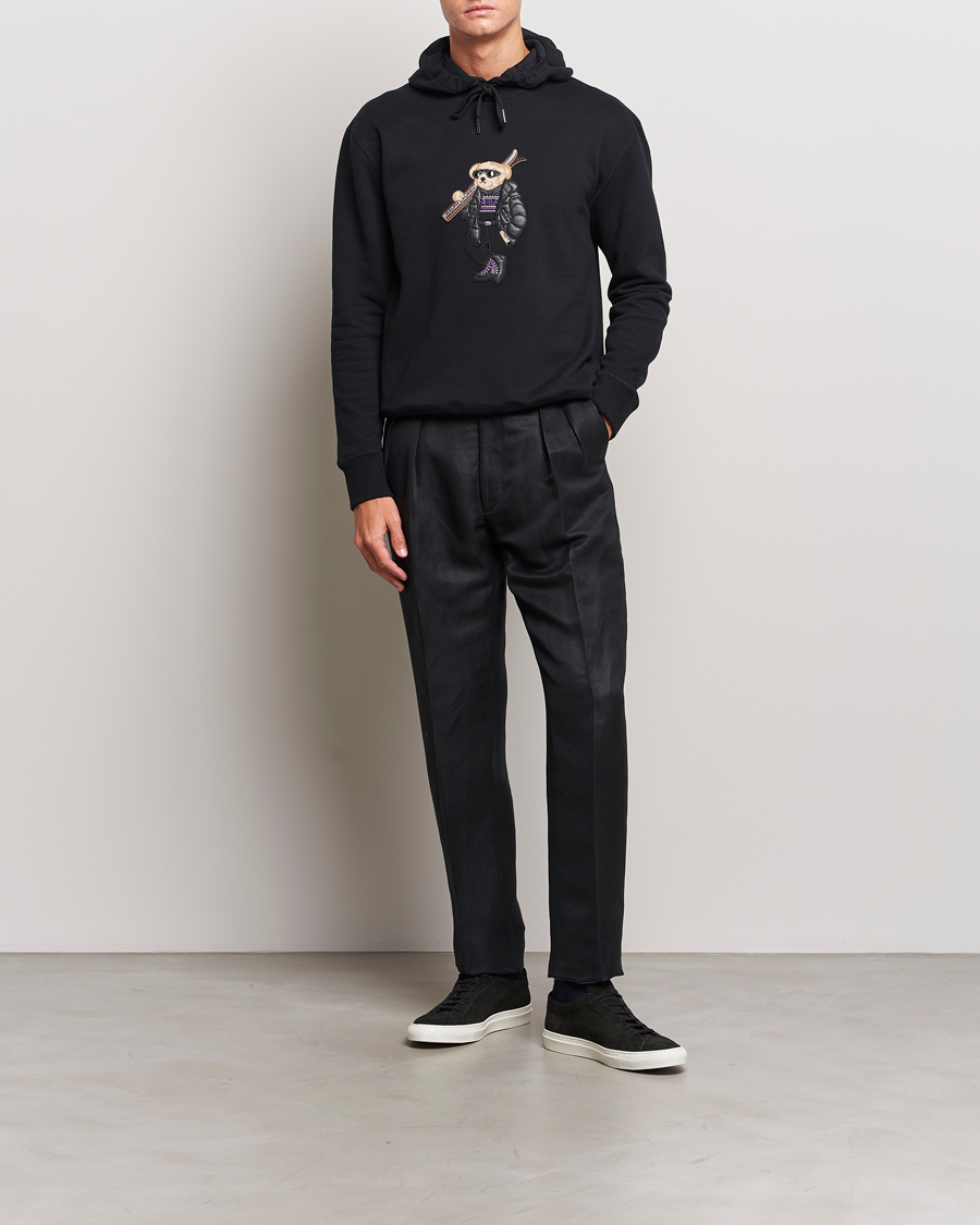 Herren | Pullover | Ralph Lauren Purple Label | Luxury Fleece Bear Hoodie Black