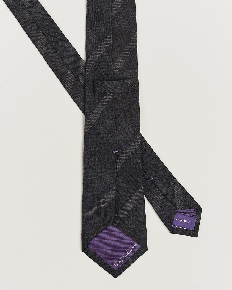 Herren |  | Ralph Lauren Purple Label | Tonal Plaid Tie Dark Grey