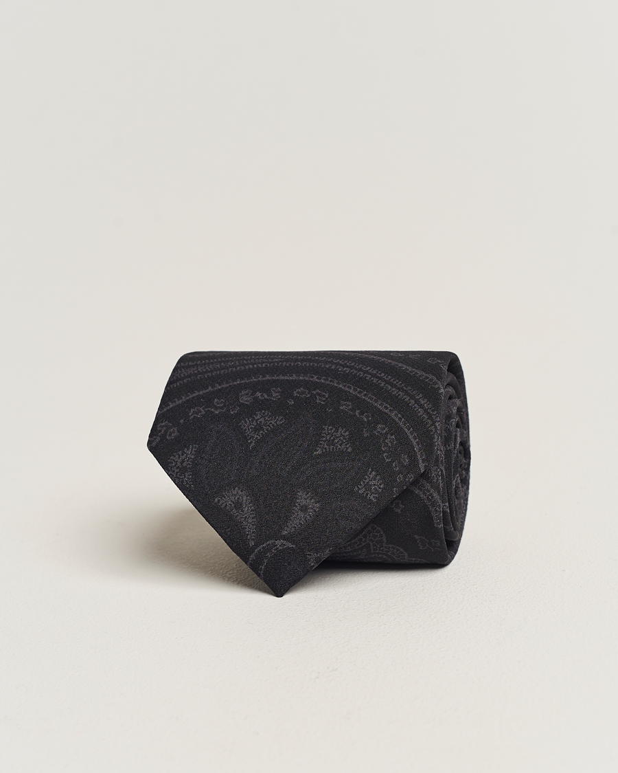 Herren | Ralph Lauren Purple Label Tonal Paisley Tie Charcoal | Ralph Lauren Purple Label | Tonal Paisley Tie Charcoal